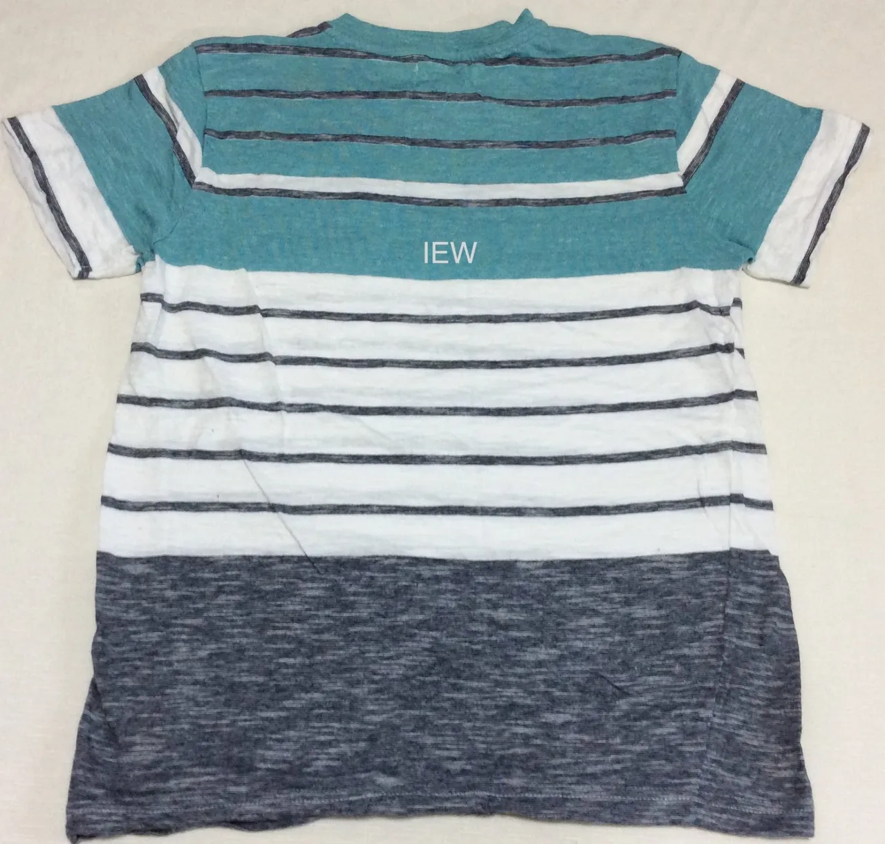 Distortion Boys V-Neck T-Shirt Washed Navy Blue White Green Size M 12/14 – photo 3