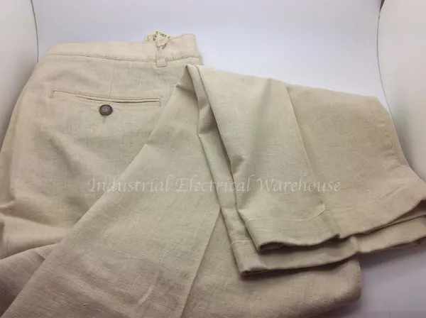 Mens Tailored Linen Blend Trousers Natural Beige Size 97cm AU 38"