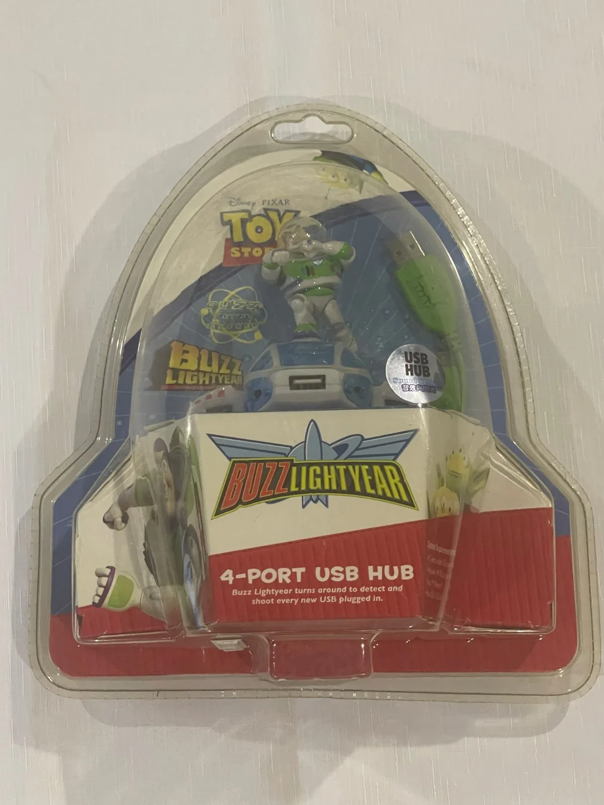 Disney Pixar Toy Story Buzz Lightyear 4 Port USB 2.0 Hub Spaceship 2010 Sealed – photo 9