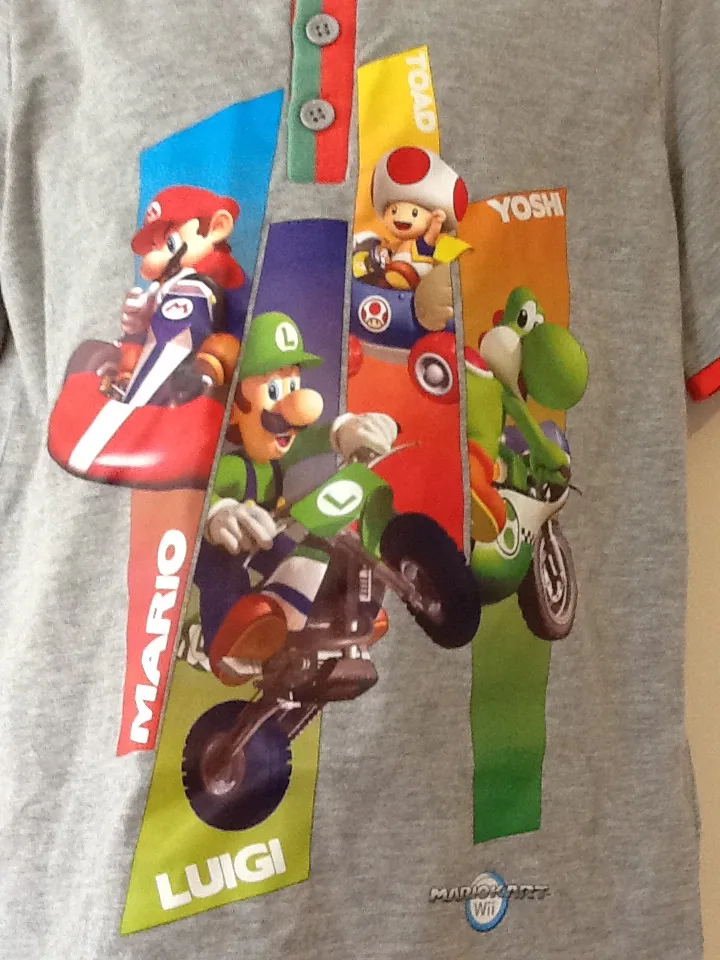 Wii Nintendo Mario Kart Grey T-Shirt Size 5-6 – photo 2