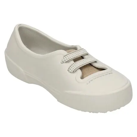 CROCS SIZE W5 or J 3/5 NAHANI GIRLS PEARL WHITE / KHAKI