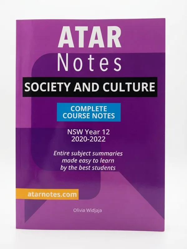 Society & Culture ATAR Notes Year 12 2020-2022