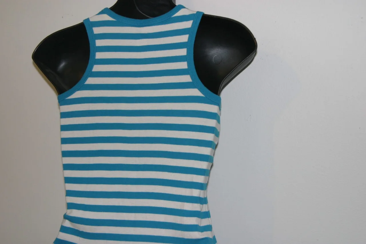 Childrens Place Girls Blue Stripe Racerback Tank Top Glitter Dance Size 10-12 – photo 4