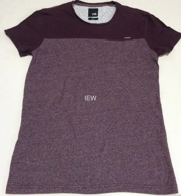 YD Mens T Shirt Round Neck Short Sleeves Purple / Plum Size 2XS USED