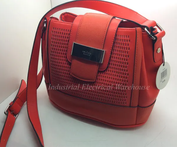 Cellini Sport Orange Flap Over Crossbody Bag Perforated CSH024 New with Tags