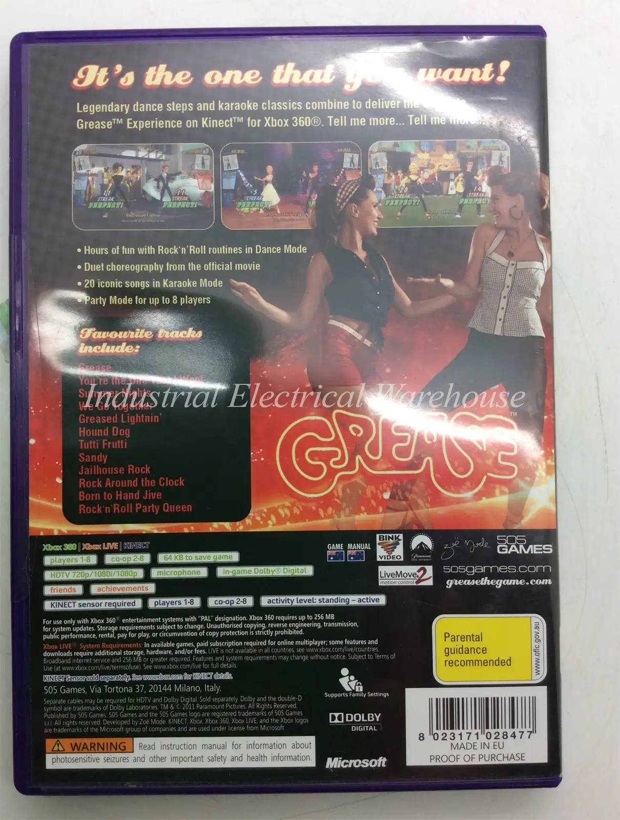 Xbox 360 Grease Dance 505 (Requires Kinect) Games Game Disc & Manual PAL – photo 2