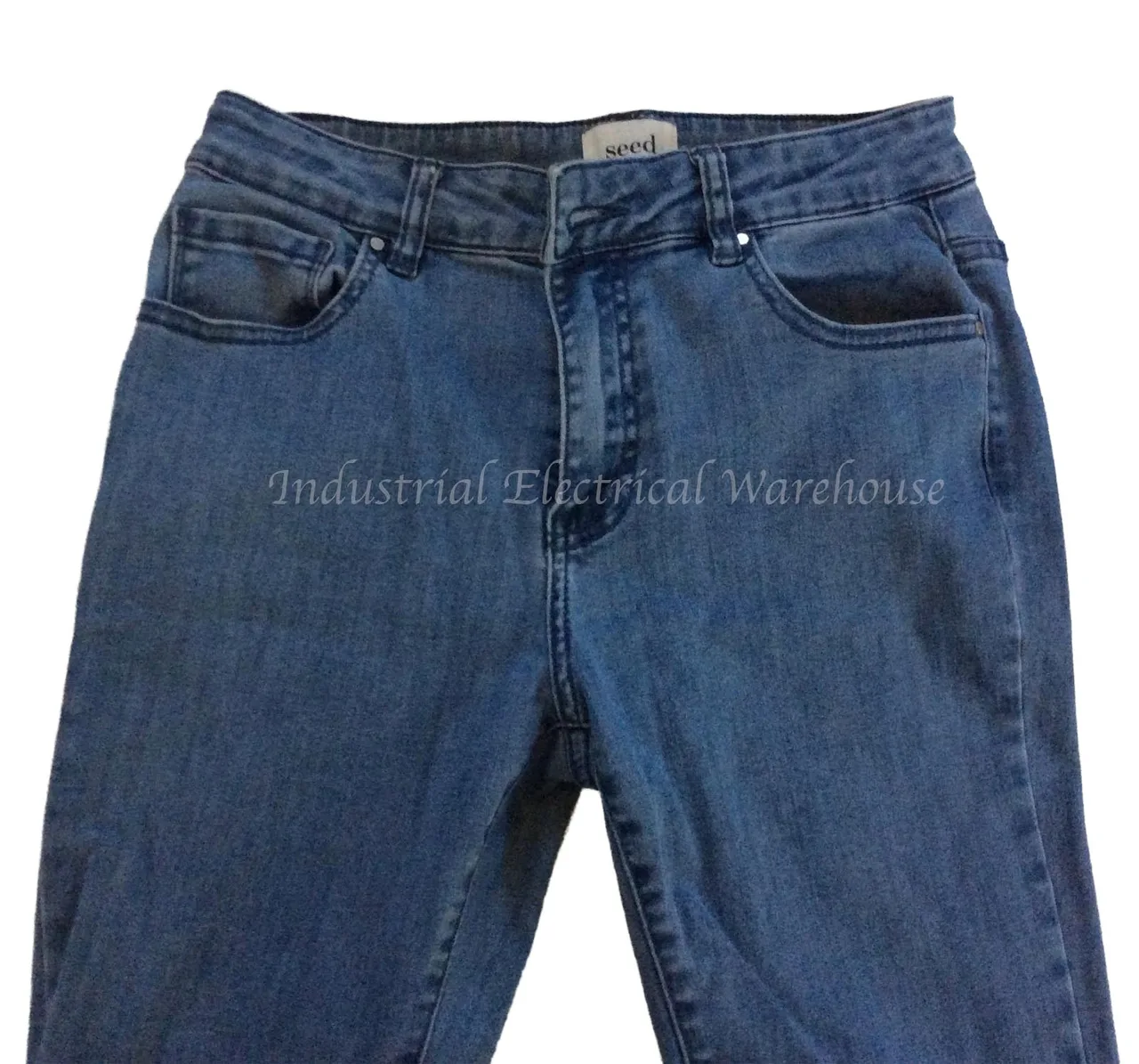 Seed Heritage Womens Skinny Jeans Frayed Raw Hem Mid Wash Blue AU 10 – photo 2