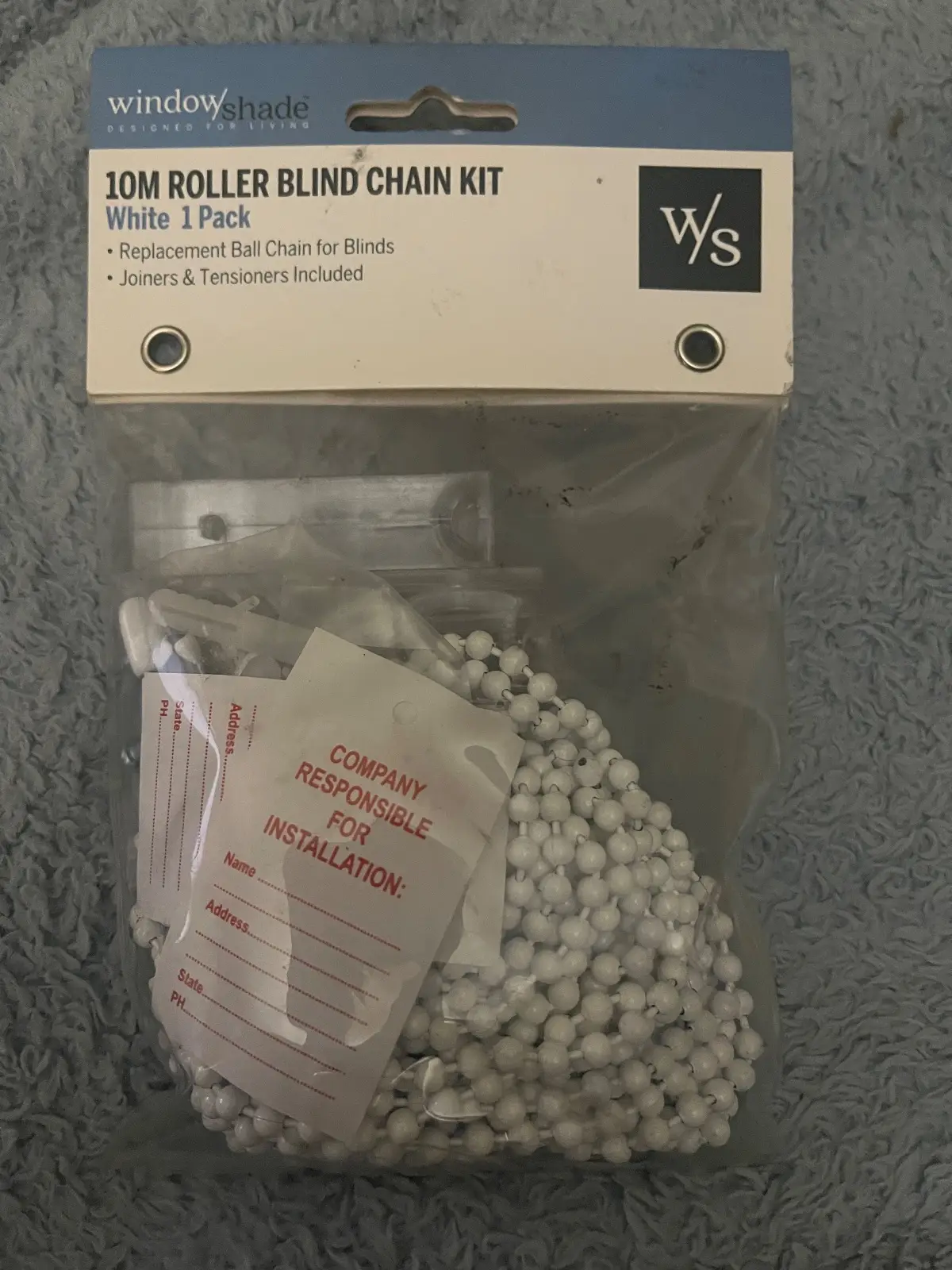 Window Shade 10M Roller Blind Chain Kit White Replacement Ball Chain – photo 2