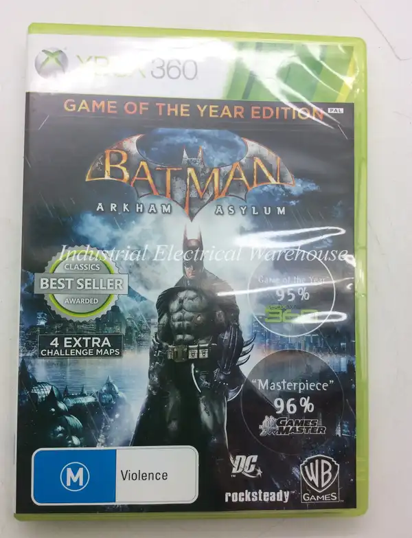 Xbox 360 Batman Arkham Asylum WB Games Game Disc & Manual PAL