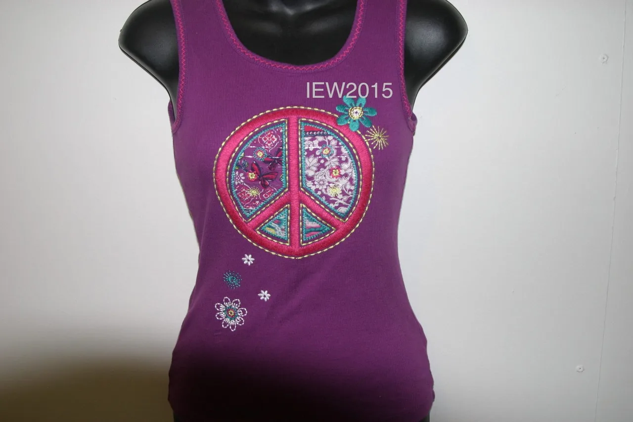 Childrens Place Girls Purple Tank Top Embroidered Peace Sign Singlet 10-12 – photo 3