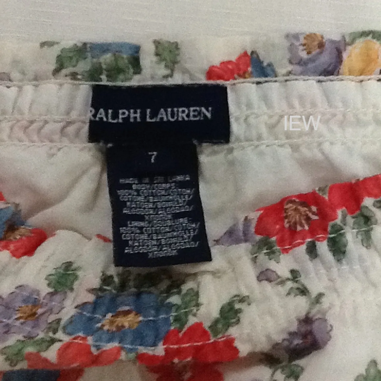Ralph Lauren Dress Girls Floral Ruffle Mini Flutter Sleeve Size 7 – photo 2