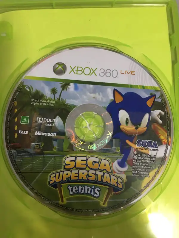 Xbox 360 SEGA Super Stars Tennis Game Disc & Manual PAL without Cover