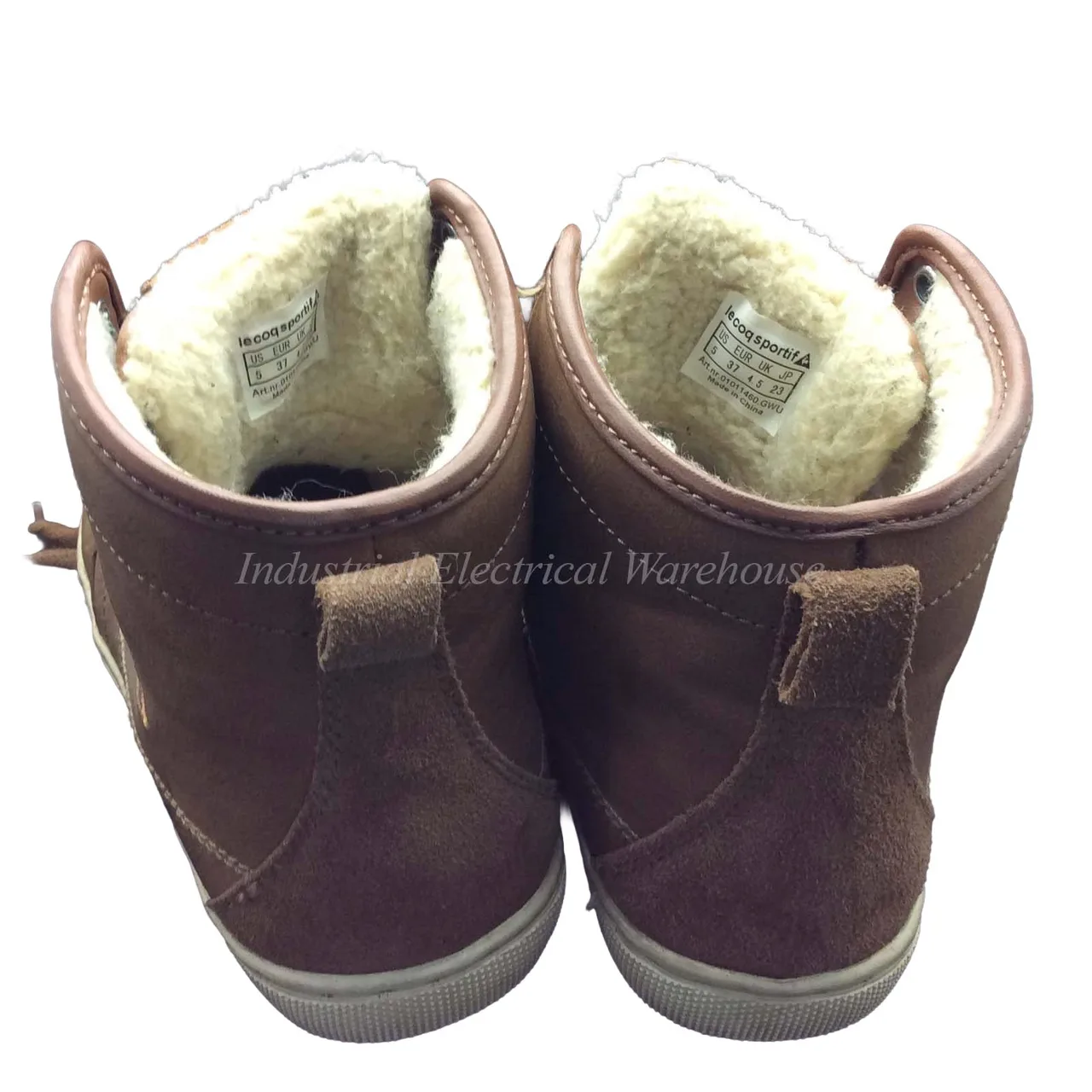 Le Coq Sportif High Top Sherpa Lined Sneaker Boots Brown Mens US 5 UK 4.5 EU 37 – photo 2