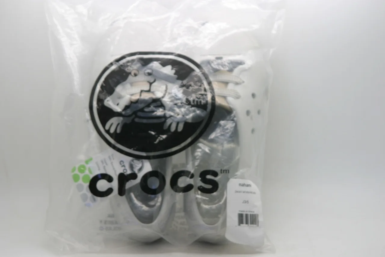 CROCS SIZE W5 or J 3/5 NAHANI GIRLS PEARL WHITE / KHAKI – photo 9