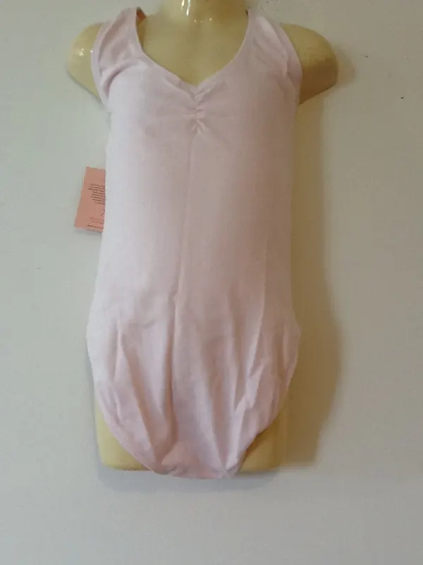 Capezio Child Shirred Tank Leotard Bodysuit Pink Girls Size Large 12-14
