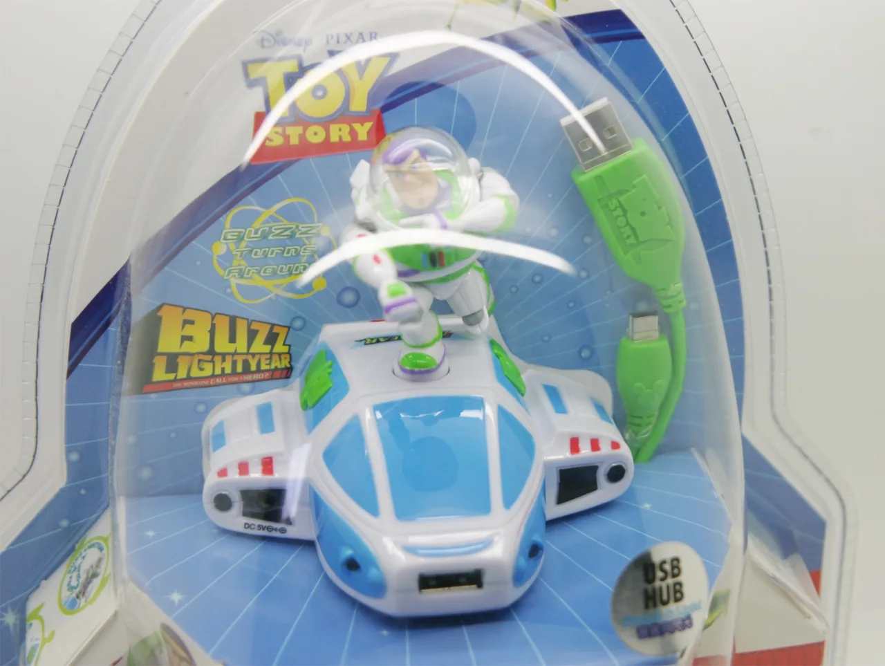 Disney Pixar Toy Story Buzz Lightyear 4 Port USB 2.0 Hub Spaceship 2010 Sealed – photo 2
