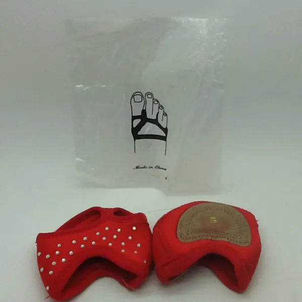 Forefoot Dance Metatarsal Pads Ball of Foot Pads Rhinestone Red Small