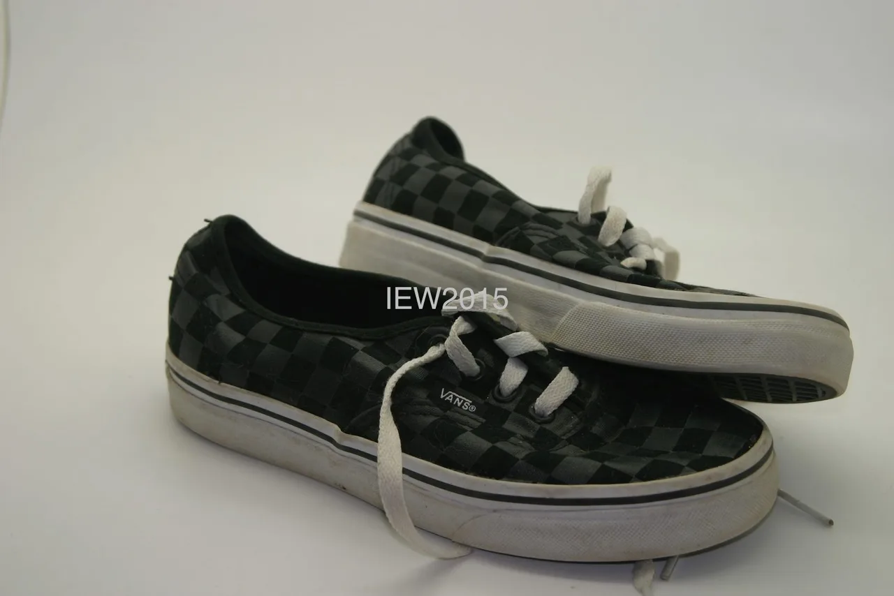 Vans Off The Wall Kids Tonal Checkerboard Low Top Sneakers Black Grey US 4.5 – photo 3