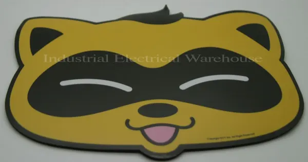 YY Inc Raccoon Character Black & Yellow PVC Plastic Cover and Rubber Mouse Pad