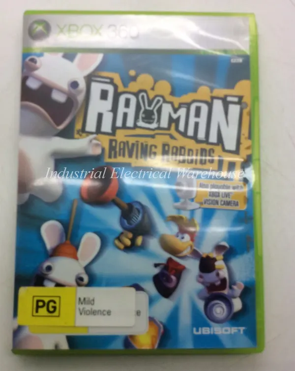 Xbox 360 Rayman Raving Rabbids Ubisoft Game Disc & Manual PAL