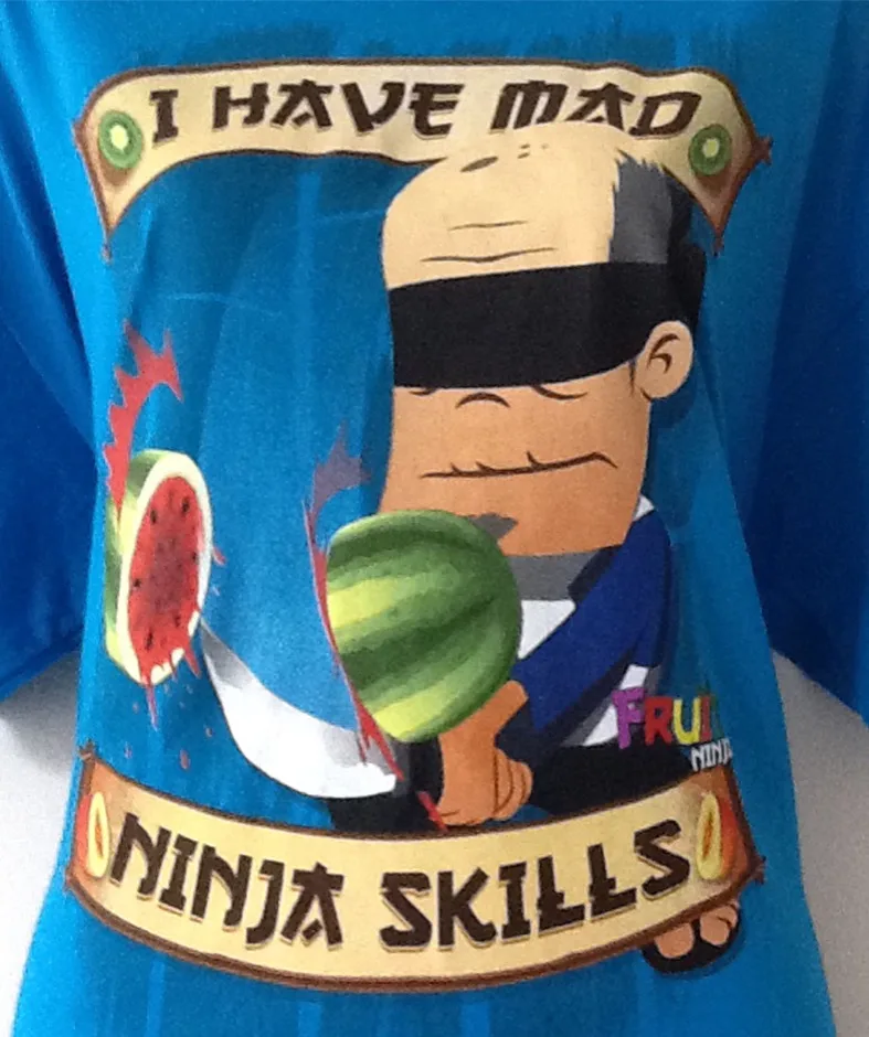 Fruit Ninja T-Shirt Blue Round Neck Size L 2FRN010 – photo 2