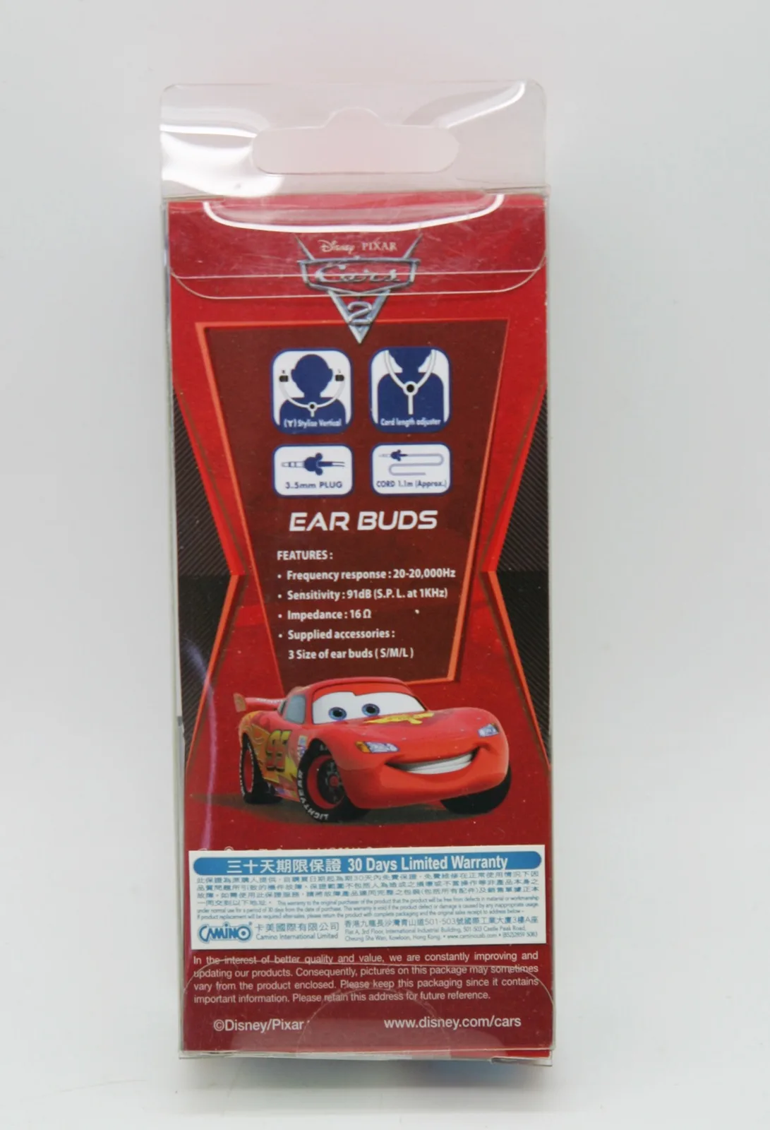 Disney Pixar Cars 2 Lightning McQueen 3D Stereo Ear Buds In Ear Headphone – photo 2