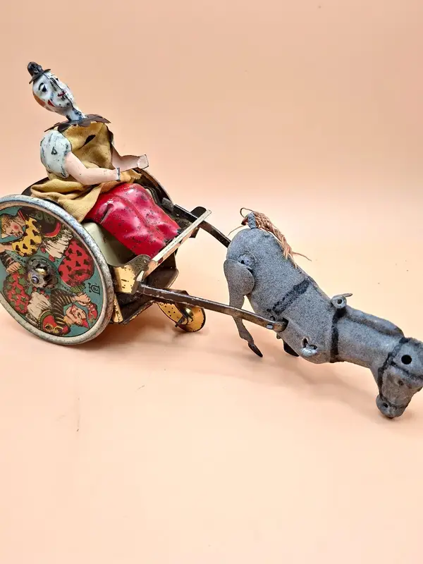 Rare Antique Lehmann "Balky Mule" Wind-Up Tinplate Toy – Made in Germany (c1910)