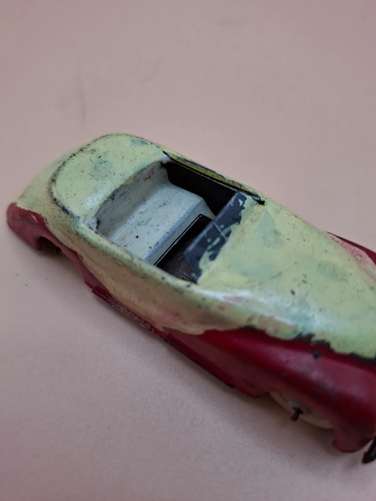 Vintage Italian Tinplate Roadster Toy Car Modele Depose Italy Hand Painted Resto – photo 4