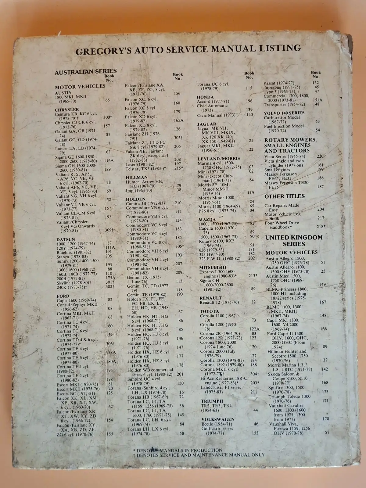 Gregory's Holden HQ HJ V8 Service Repair Manual No 147 253 308 350 1971-1976 – photo 2