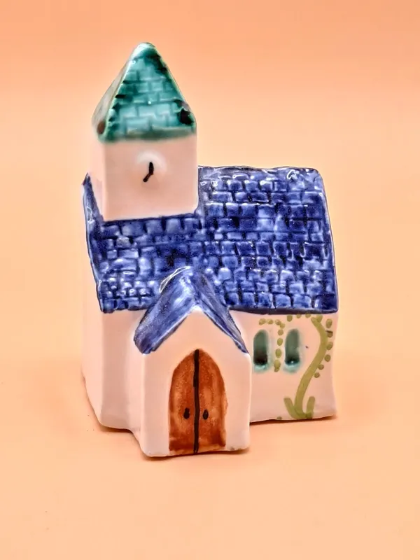 Vintage Ceramic Church Miniature Village House Spire 7cm