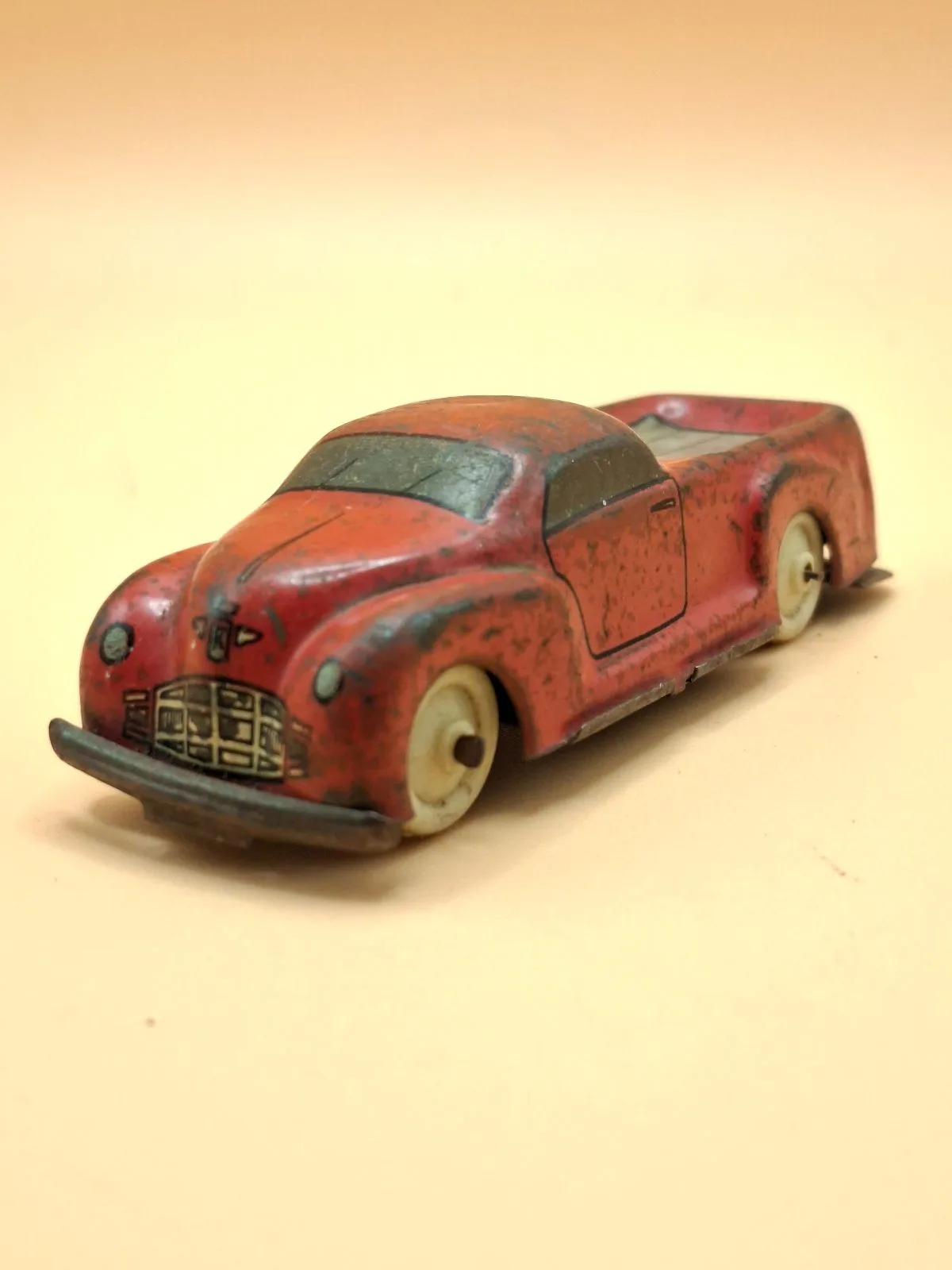 AMB Bologna Pickup Truck Red Vintage 1960s Tinplate Ute Italy As-Is Wheel Repair – photo 2