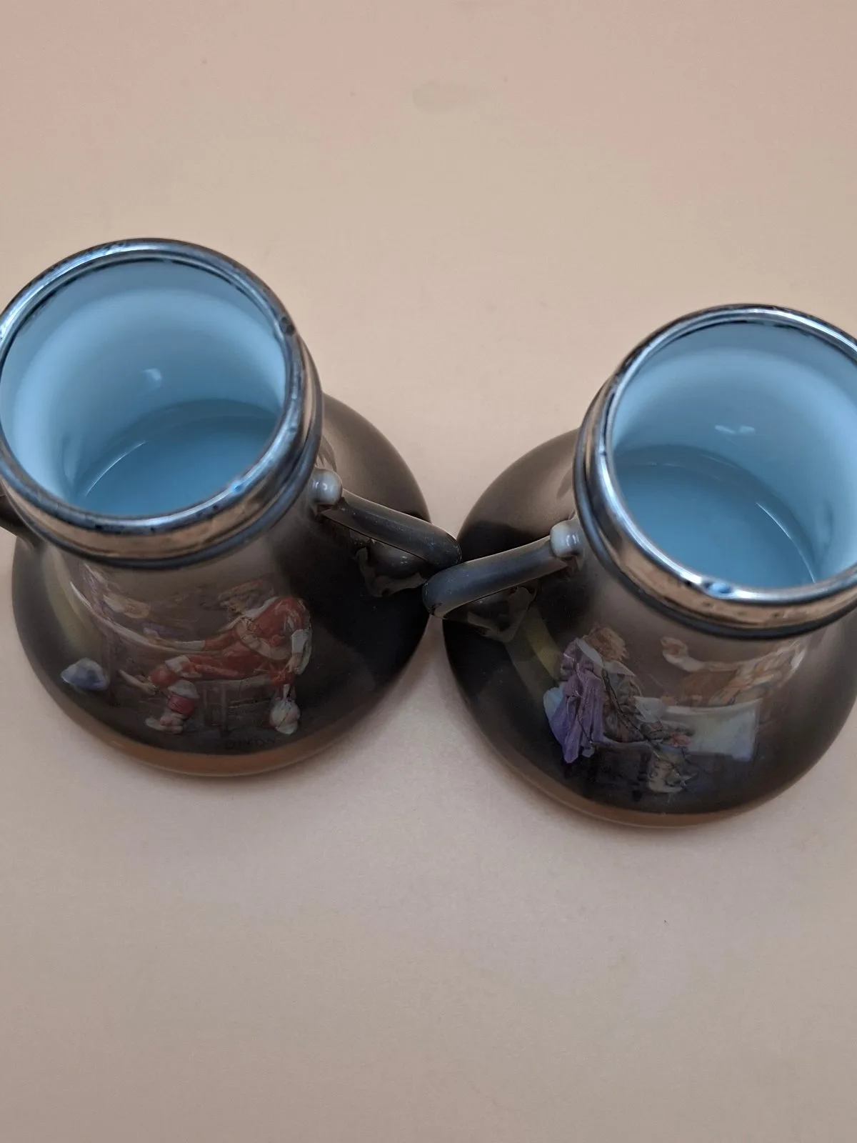 Pair Antique Royal Bayreuth Silver Collar Vases 1915 Dixon Cavalier Bavaria VGC – photo 5