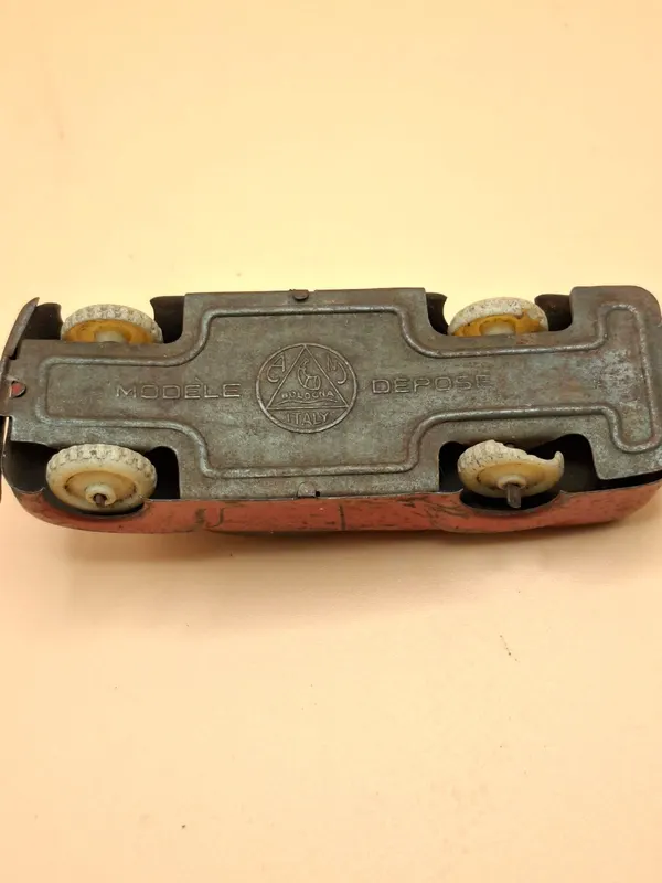 AMB Bologna Pickup Truck Red Vintage 1960s Tinplate Ute Italy As-Is Wheel Repair