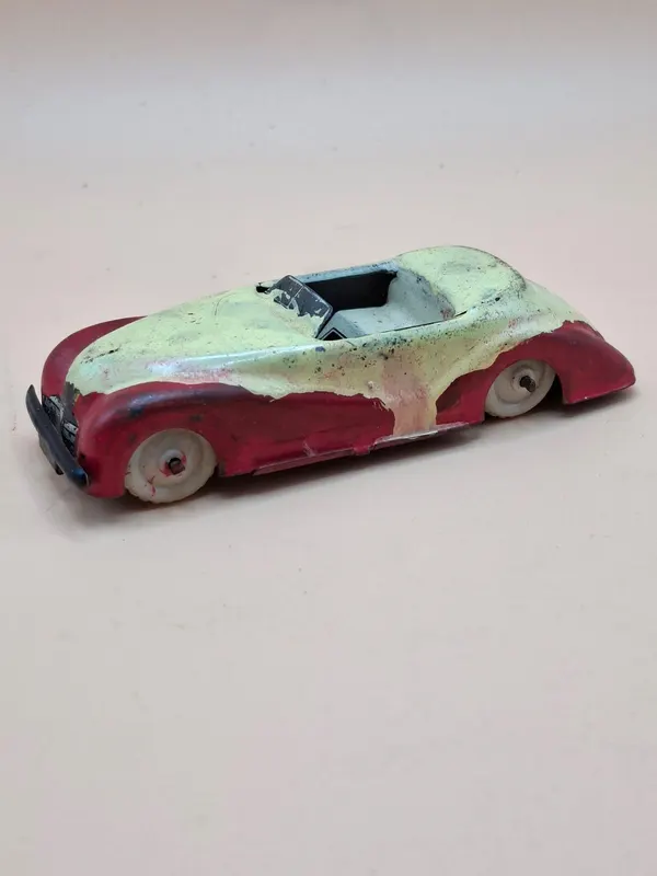 Vintage Italian Tinplate Roadster Toy Car Modele Depose Italy Hand Painted Resto