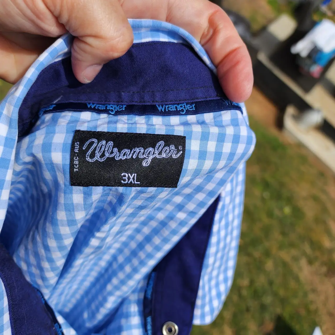 Wrangler blue white long sleeve shirt – photo 8
