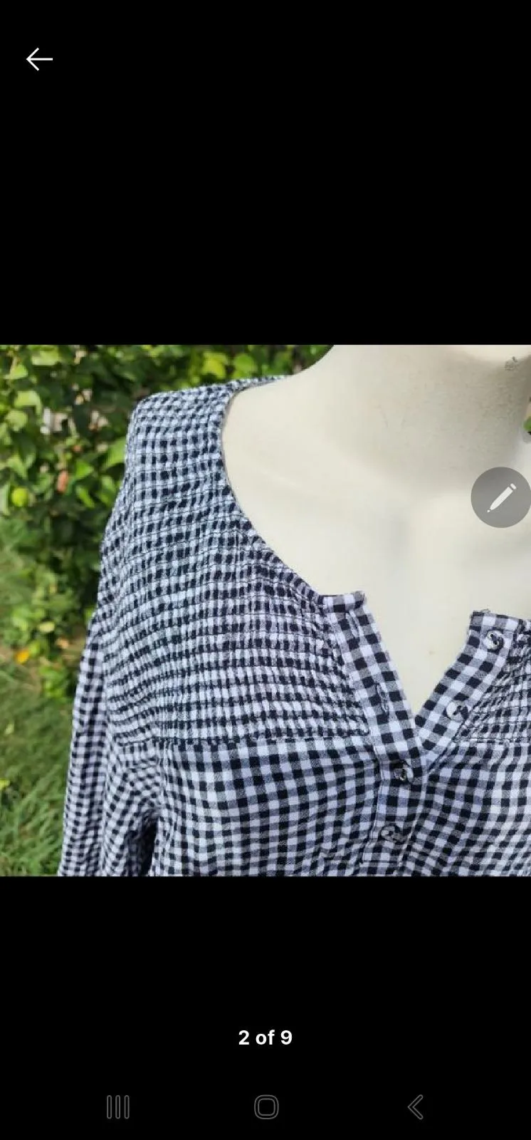 Virtuelle mini gingham peasant top — photo 7