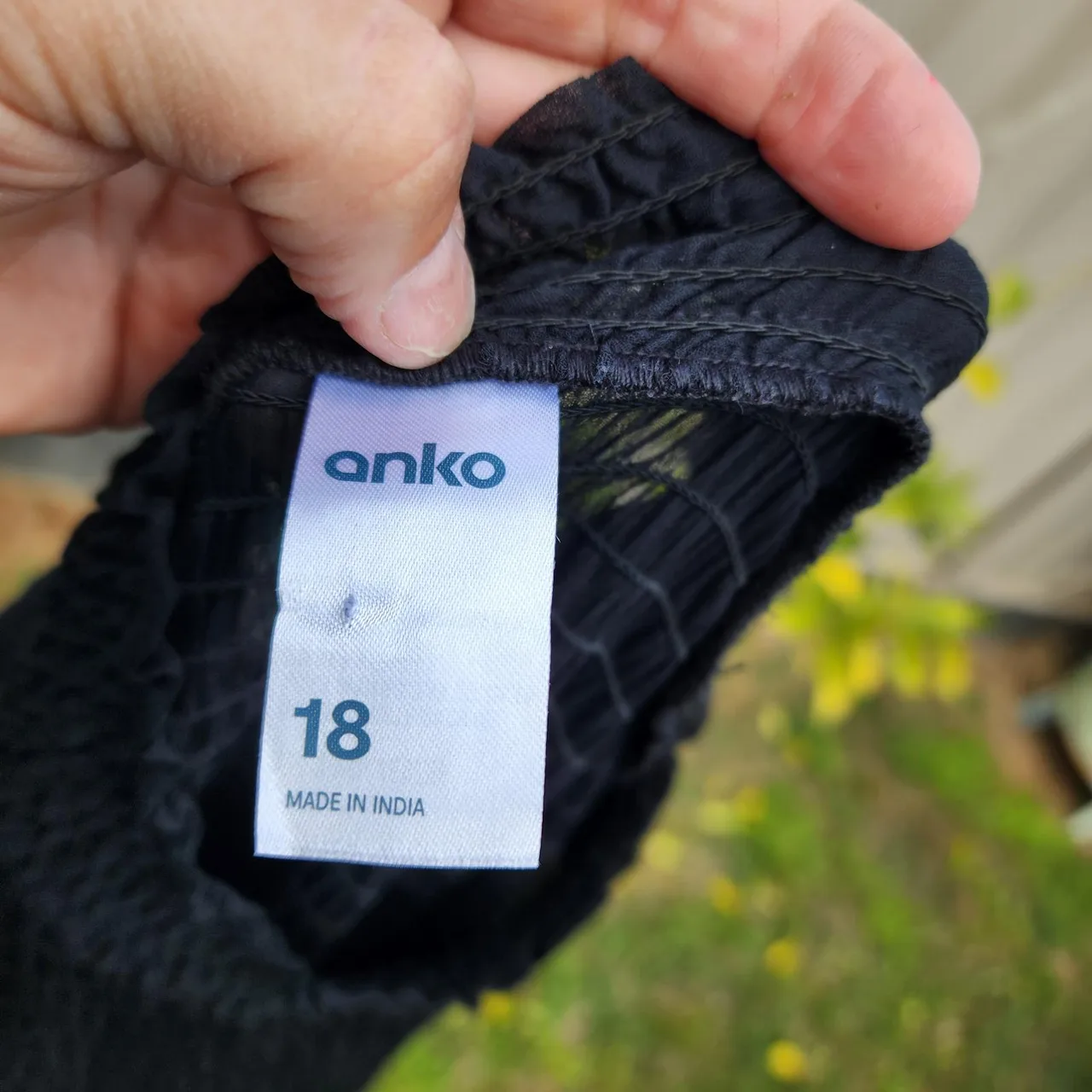 Anko black l/s top shirred sheer size 18 – photo 7
