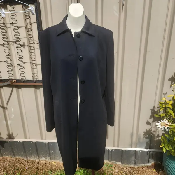 Charlie brown black long coat size 14