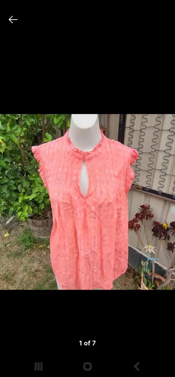 Sussan coral frill top