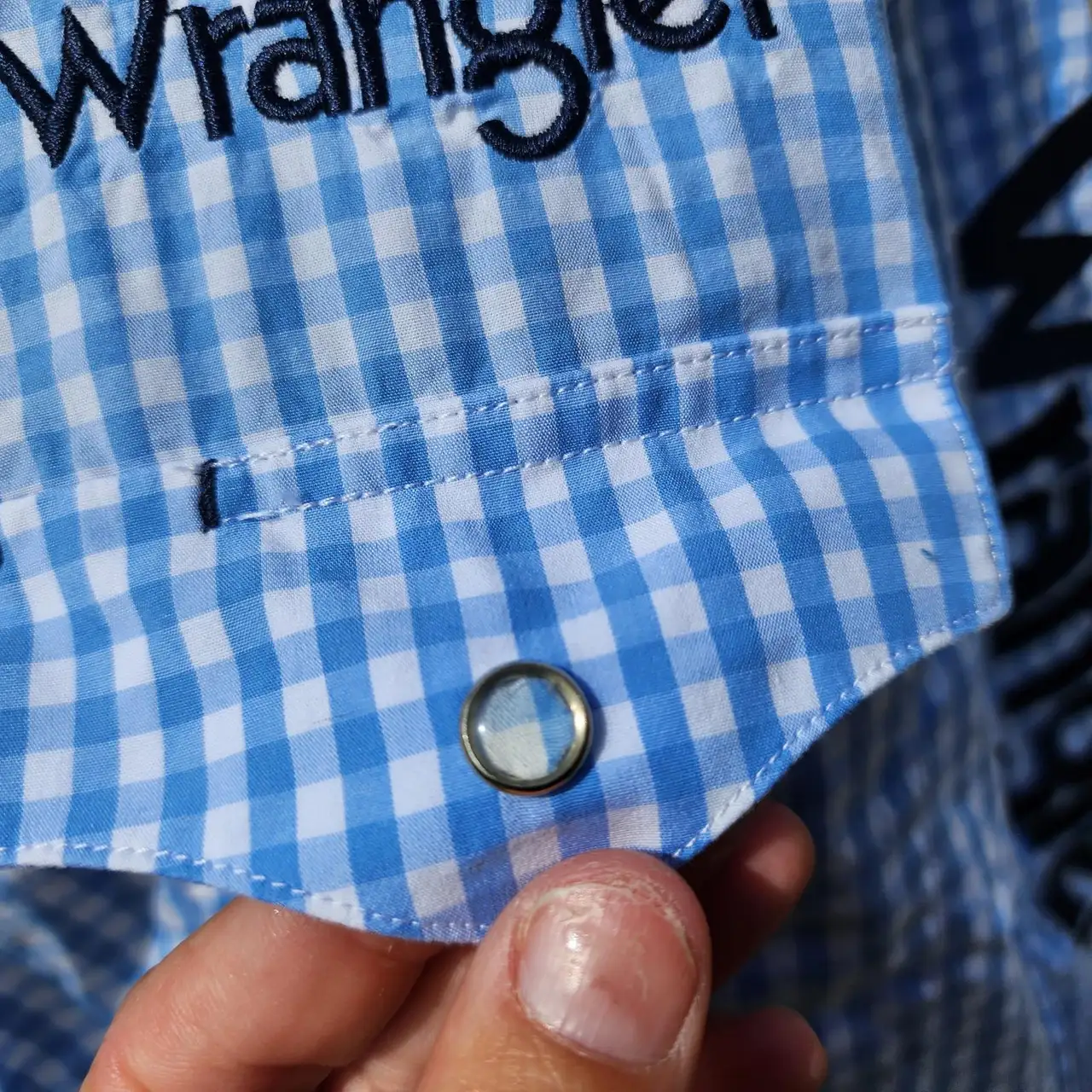 Wrangler blue white long sleeve shirt – photo 3