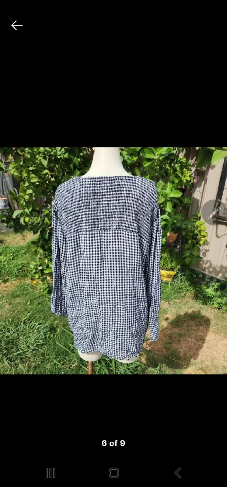 Virtuelle mini gingham peasant top — photo 4