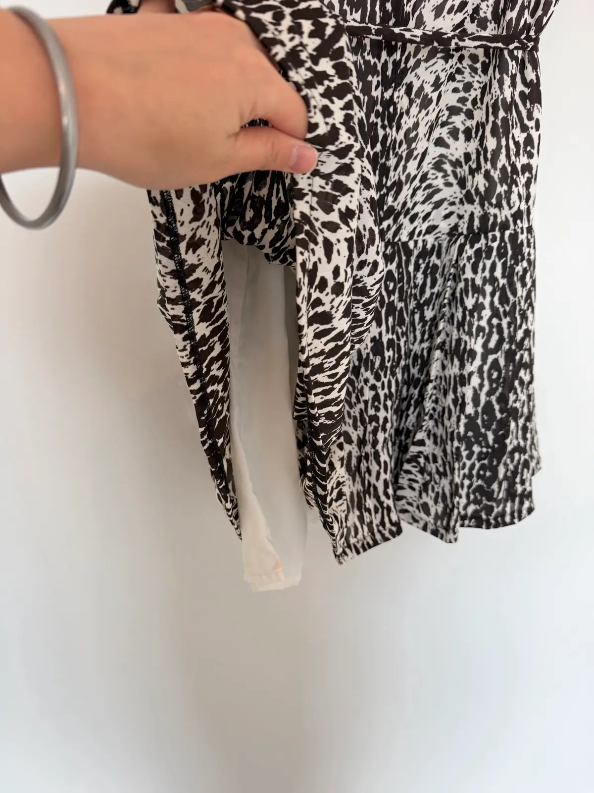 Y2K Brown & Cream Animal Print Cowl Neck Mini Dress Size 12 | 35 inches- length – photo 8