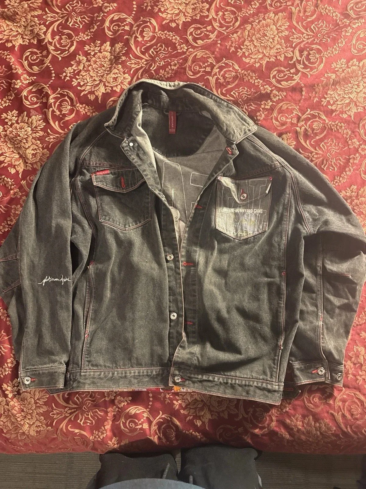 Vintage Platinum FUBU Fat Albert Denim Jacket – 2000s Hip Hop Streetwear – Size — photo 3