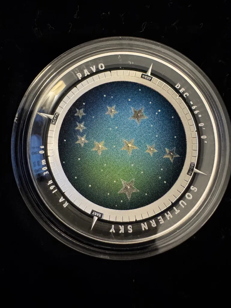 2012–2014 $5 Southern Sky (Crux, Pavo, Orion) Coloured Domed Silver Proof Set – photo 5