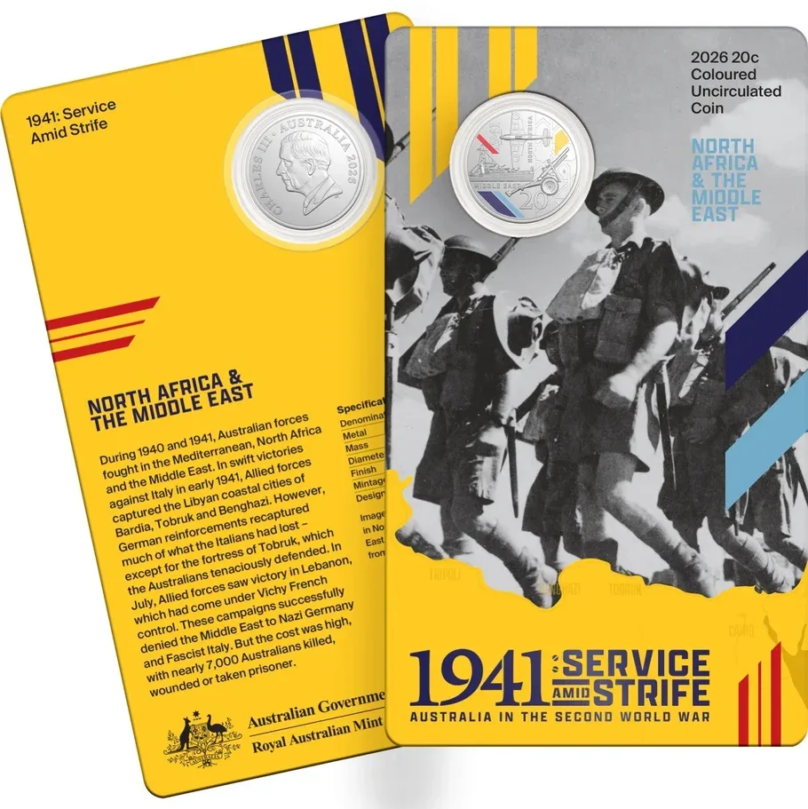 2026 20c Coloured Uncirculated Three-Coin Set - 1941: Service Amid Strife – photo 2