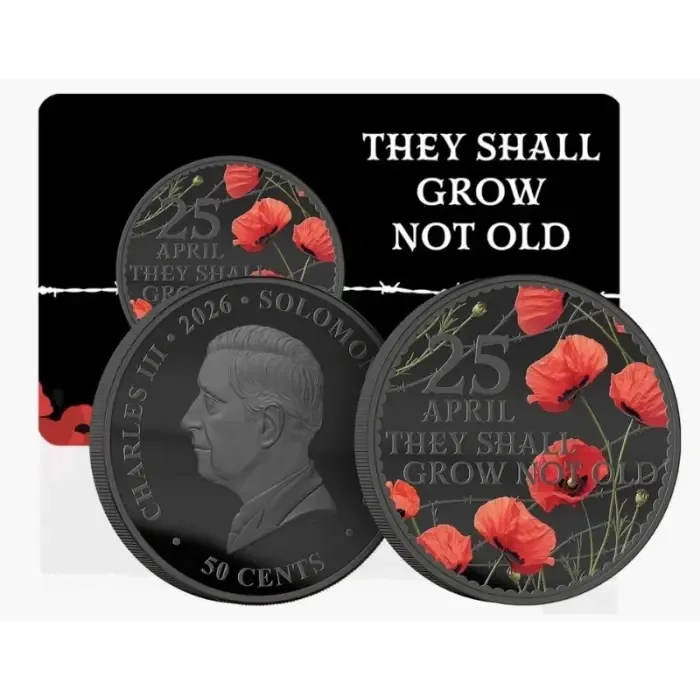 2026 50c 'They Shall Grow Not Old' ANZAC Remembrance - Ltd Edn Coin (8 avail) – photo 2