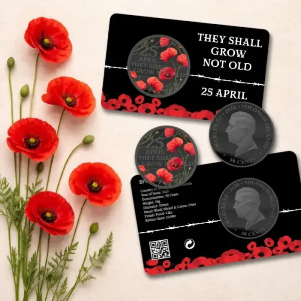 2026 50c 'They Shall Grow Not Old' ANZAC Remembrance - Ltd Edn Coin (8 avail)
