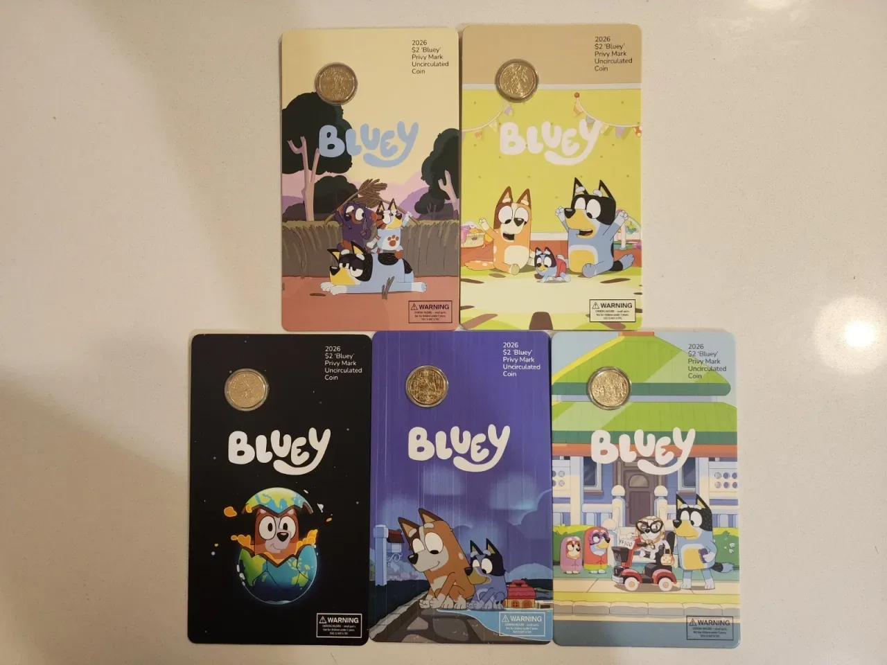 2026 $2 BLUEY PRIVY MARK UNCIRCULATED COIN SET OF 5 RAM (LOW MINTAGE) – photo 2