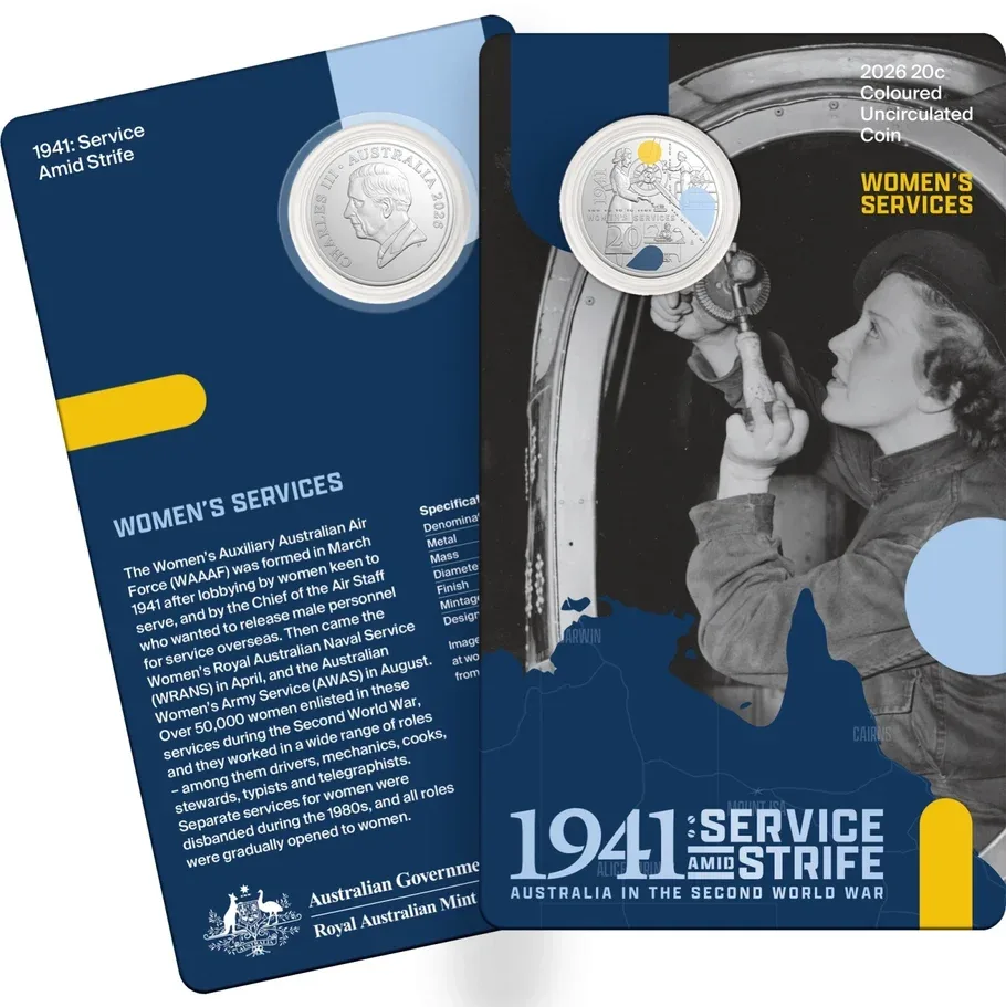 2026 20c Coloured Uncirculated Three-Coin Set - 1941: Service Amid Strife – photo 3