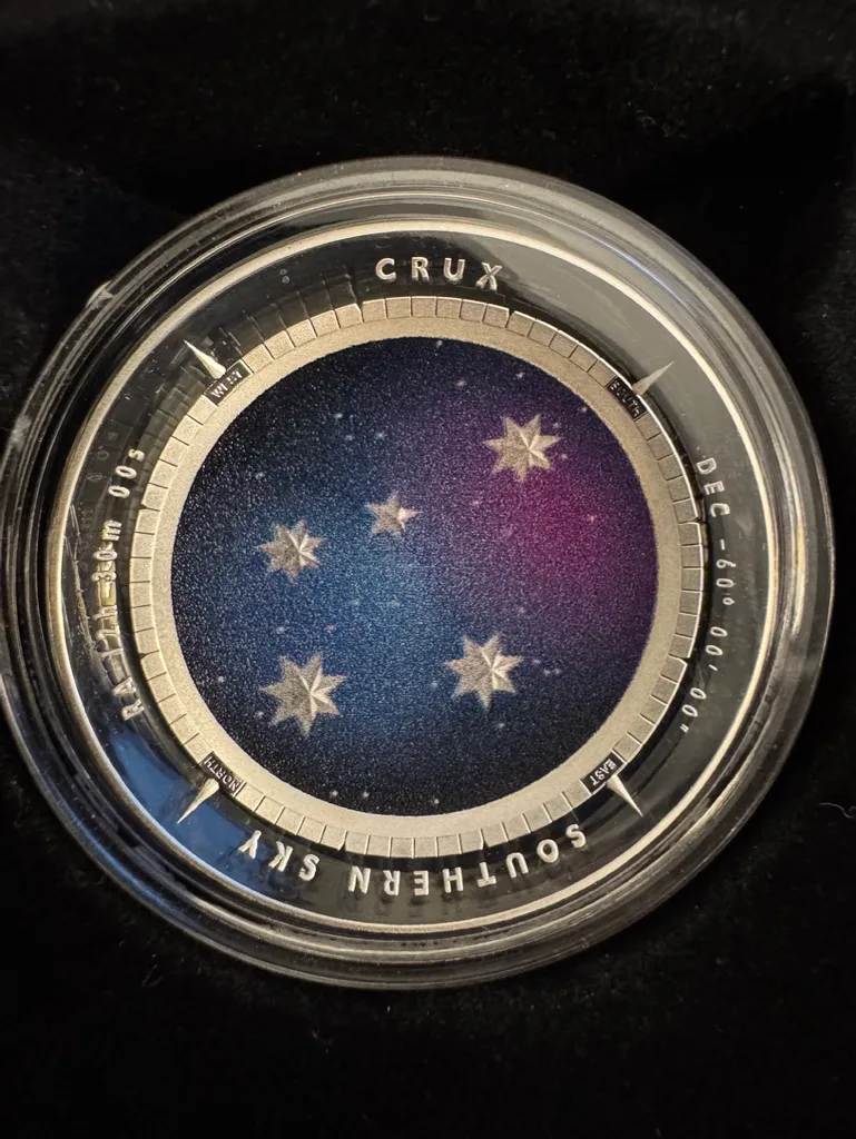 2012–2014 $5 Southern Sky (Crux, Pavo, Orion) Coloured Domed Silver Proof Set – photo 2